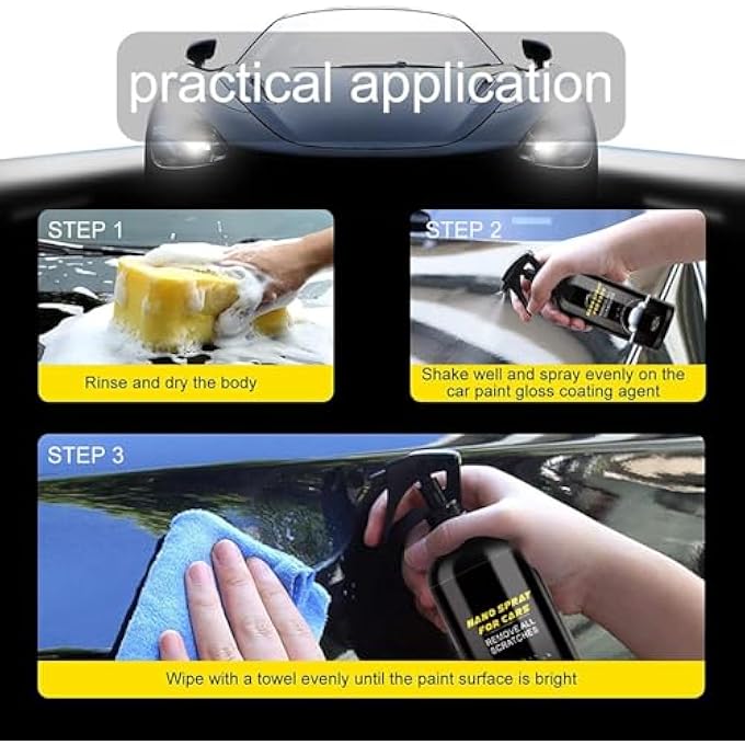 HOMTOPY COATING RENEWAL AGENT SPRAY, CAR PAINT RESTORER, DIRTY-RESISTANT DUSTPROOF MAINTENANCE LIQUID FOR PAINT CORRECTION WHEEL TRIM EXTERIOR DETAILING BOAT WINDSHIELD RV INTERIOR HEADLIGHT - Image 4